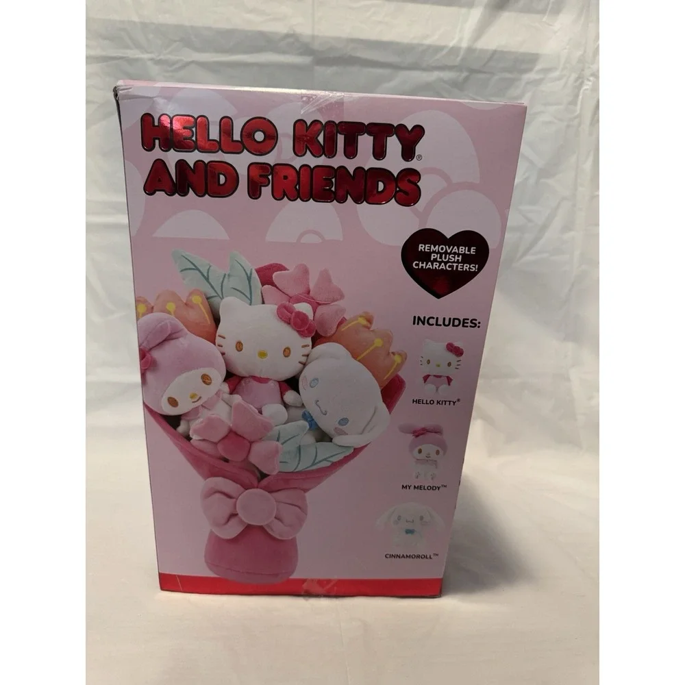 NEW Hello Kitty And Friends Valentines Plush Bouquet 3 Removable Characters 2025
